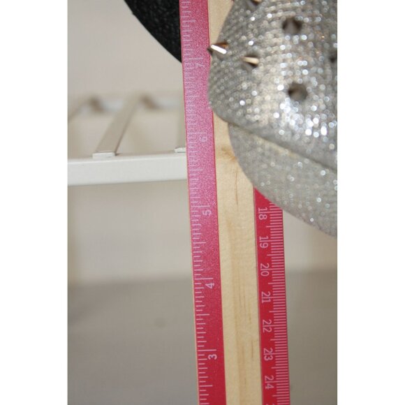 Qupid Anti Gravity Heels size 7.5 Silver with Metal Spikes - Picture 12 of 12